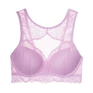 Pink Victoria's Secret Pushup High Neck Bralette Lilac - 7100